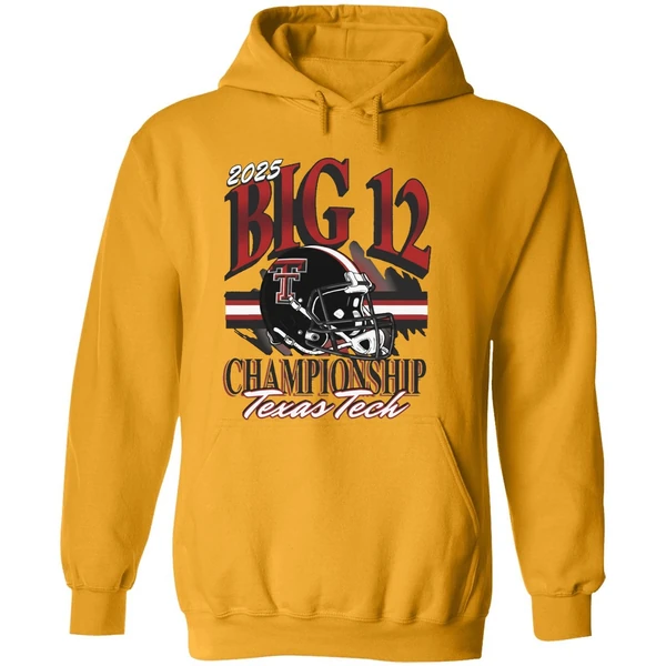 Texas Tech Red Raiders 2025 Big 12 Football Championship Helmet Hoodie