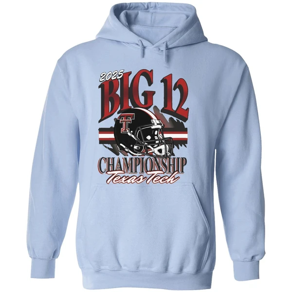 Texas Tech Red Raiders 2025 Big 12 Football Championship Helmet Hoodie - Image 4