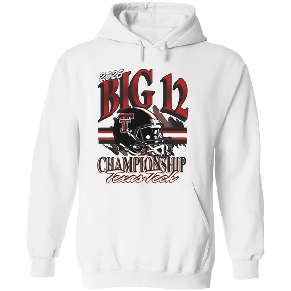 Texas Tech Red Raiders 2025 Big 12 Football Championship Helmet Hoodie - Image 8