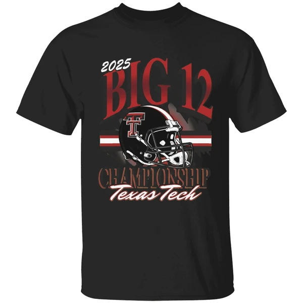 Texas Tech Red Raiders 2025 Big 12 Football Championship Helmet Shirt