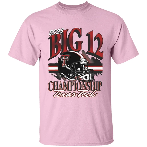 Texas Tech Red Raiders 2025 Big 12 Football Championship Helmet Shirt - Image 3