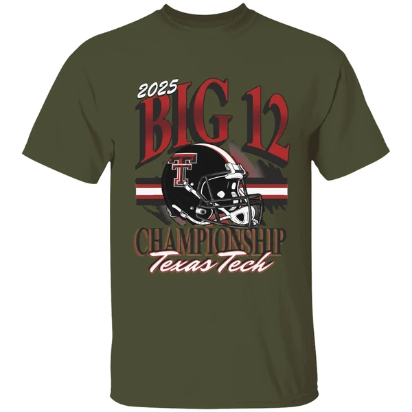 Texas Tech Red Raiders 2025 Big 12 Football Championship Helmet Shirt - Image 4