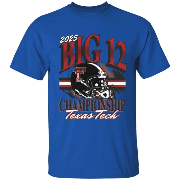 Texas Tech Red Raiders 2025 Big 12 Football Championship Helmet Shirt - Image 8
