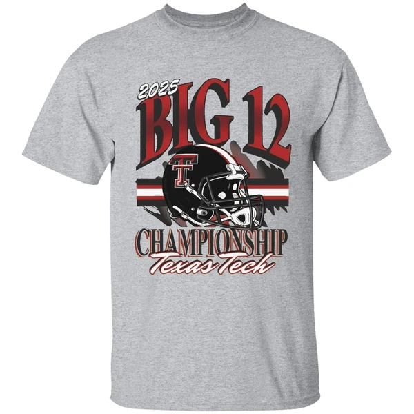 Texas Tech Red Raiders 2025 Big 12 Football Championship Helmet Shirt - Image 9