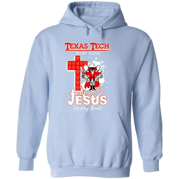 Texas Tech Red Raiders 2025 Ncaa In My Veins Jesus In My Heart Hoodie - Image 4