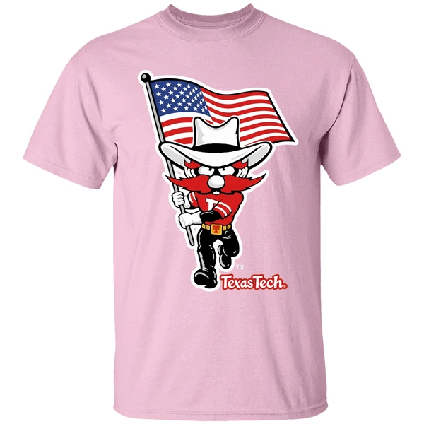 texas tech red raiders mascot flag shirt lightpink
