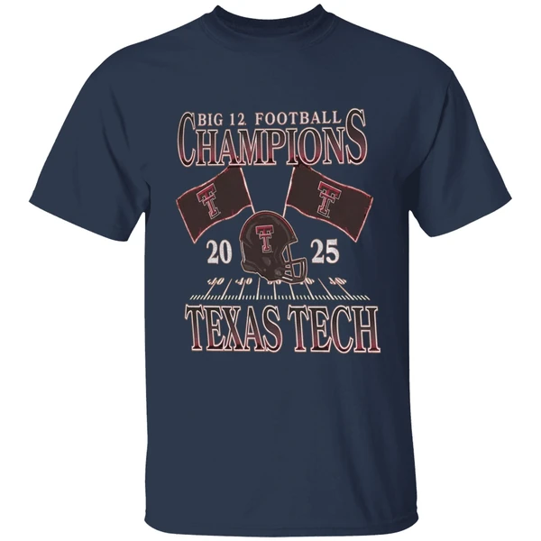 Texas Tech Red Raiders Red 2025 Big 12 Football Shirt - Image 5