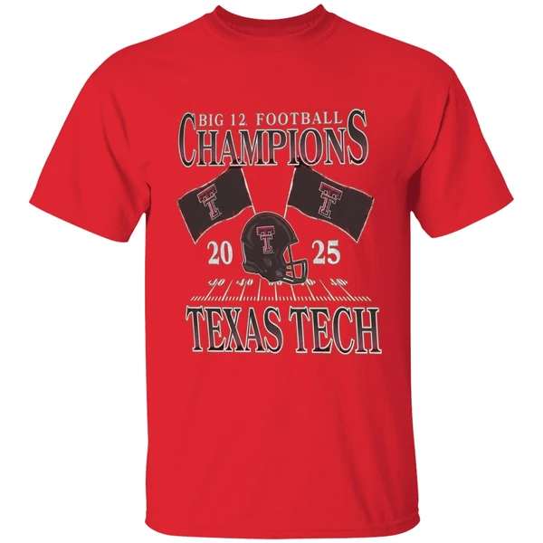 Texas Tech Red Raiders Red 2025 Big 12 Football Shirt - Image 7