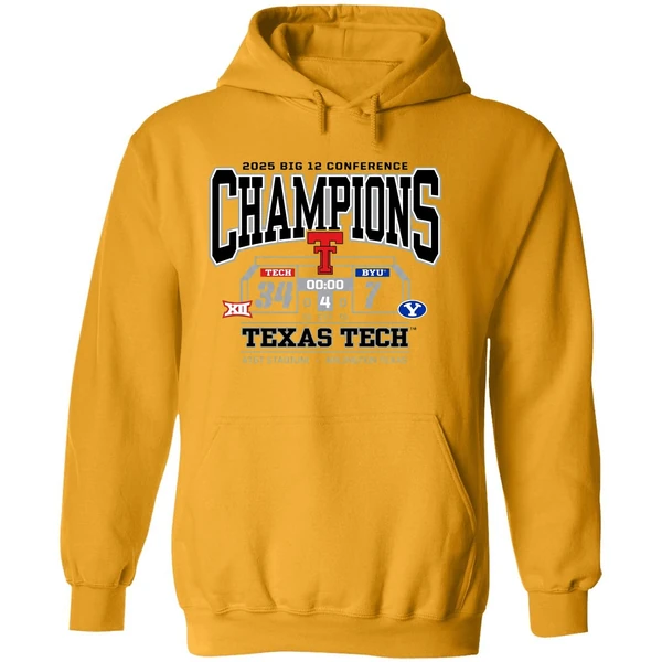 Texas Tech Red Raiders Vs Byu Cougars 2025 Big 12 Conference Champions Hoodie