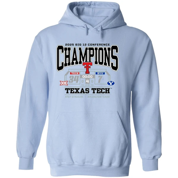 Texas Tech Red Raiders Vs Byu Cougars 2025 Big 12 Conference Champions Hoodie - Image 4