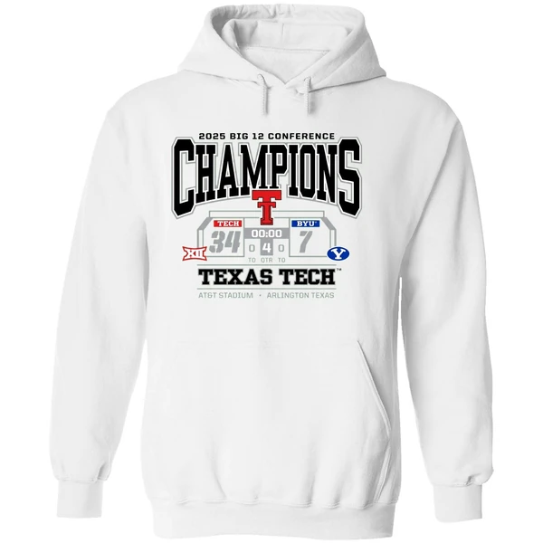 Texas Tech Red Raiders Vs Byu Cougars 2025 Big 12 Conference Champions Hoodie - Image 8