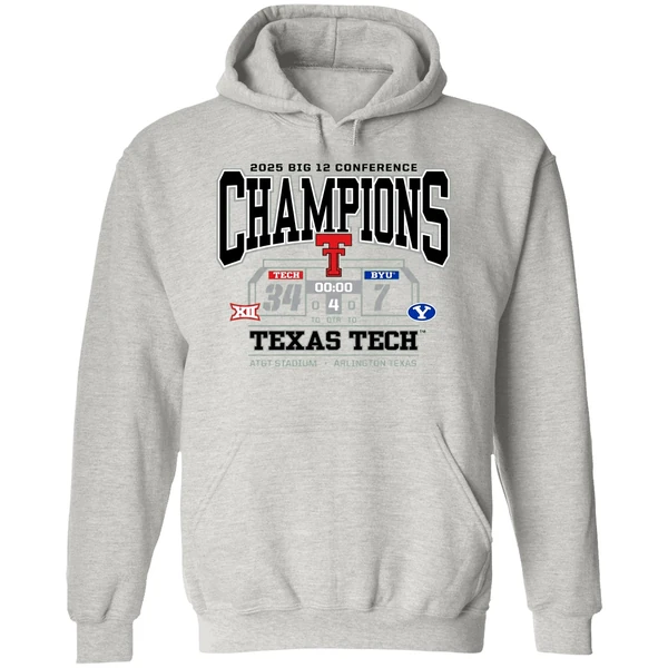 Texas Tech Red Raiders Vs Byu Cougars 2025 Big 12 Conference Champions Hoodie - Image 9