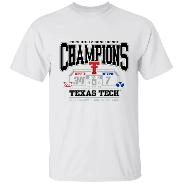 Texas Tech Red Raiders Vs Byu Cougars 2025 Big 12 Conference Champions Shirt