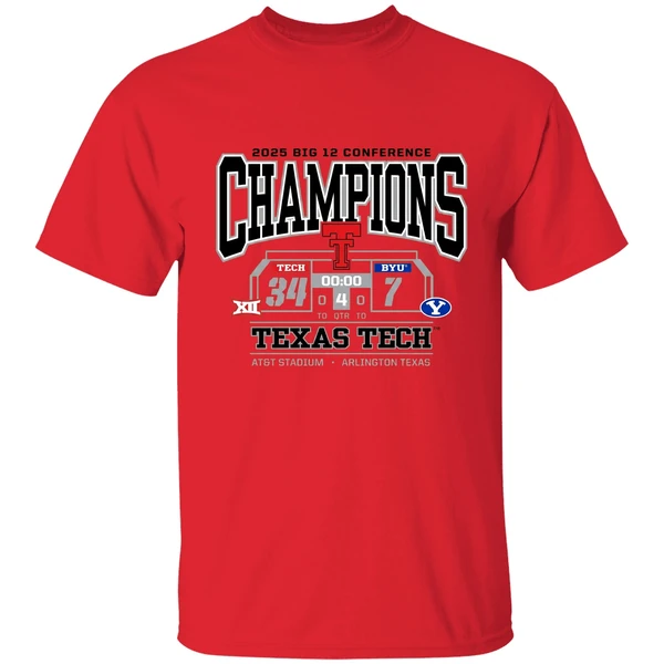 Texas Tech Red Raiders Vs Byu Cougars 2025 Big 12 Conference Champions Shirt - Image 4