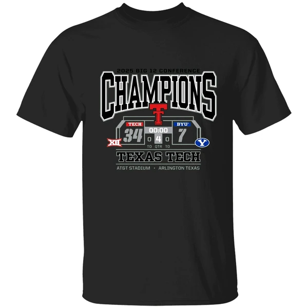 Texas Tech Red Raiders Vs Byu Cougars 2025 Big 12 Conference Champions Shirt - Image 7