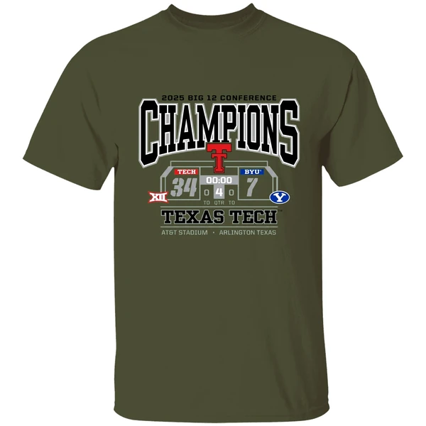 Texas Tech Red Raiders Vs Byu Cougars 2025 Big 12 Conference Champions Shirt - Image 9