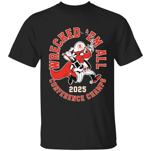 Texas Tech Red Raiders Wrecked Em All Conference Champs 2025 Shirt - Image 7