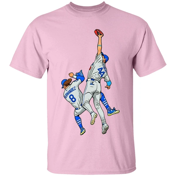 The Catch Kike Hernandez And Andy Pages Los Angeles Dodgers Mlb World Series Shirt - Image 2