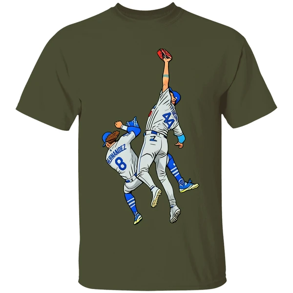 The Catch Kike Hernandez And Andy Pages Los Angeles Dodgers Mlb World Series Shirt - Image 3