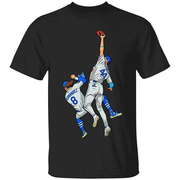 The Catch Kike Hernandez And Andy Pages Los Angeles Dodgers Mlb World Series Shirt - Image 8
