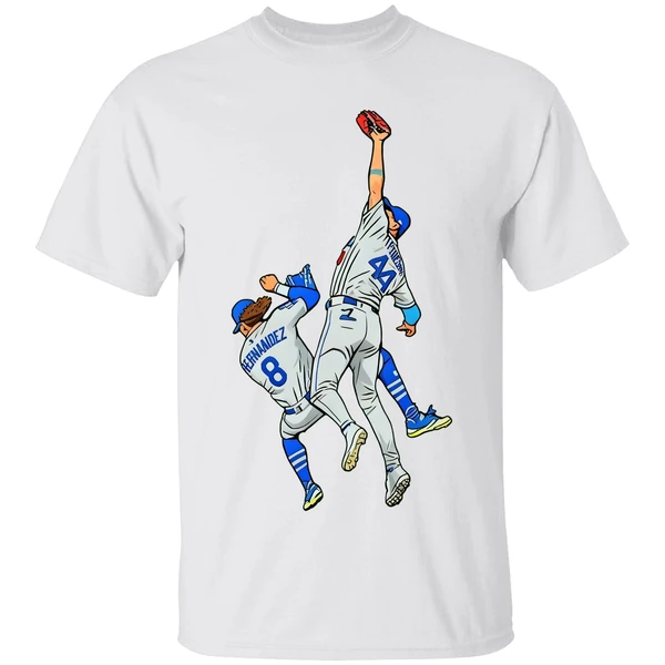 The Catch Kike Hernandez And Andy Pages Los Angeles Dodgers Mlb World Series Shirt - Image 9