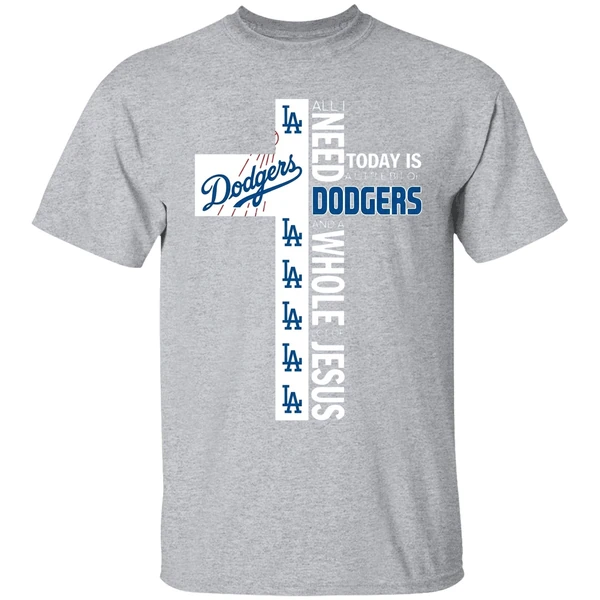 The Cross All I Need Today Is A Little Bit Of Los Angeles Dodgers Shirt - Image 9