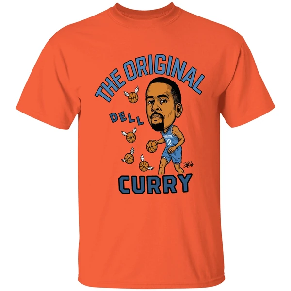the dell curry charlotte hornets shirt orange