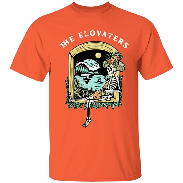 the elovaters endless summer skeleton shirt orange