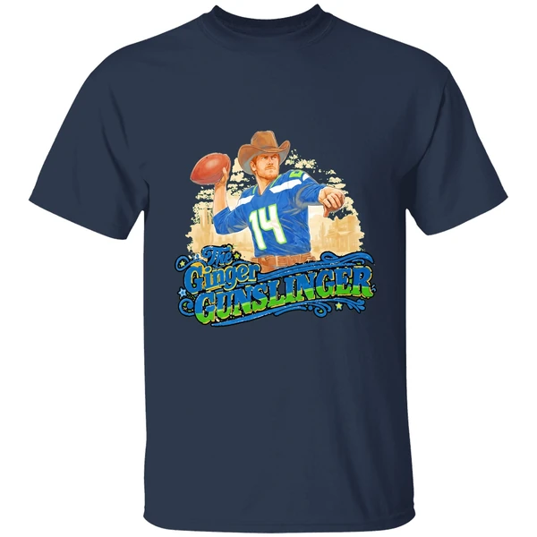 the ginger gunslinger sam darnold seattle seahawks football playoffs shirt navy
