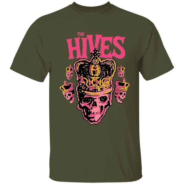 the hives north american tour 2025 skulls shirt militarygreen