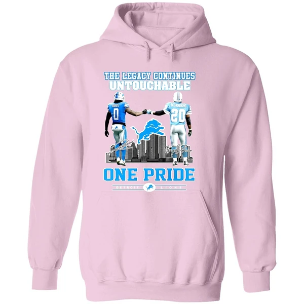 The Legacy Continues Untouchable Jahmyr Gibbs Barry Sanders One Pride Detroit Lions Skyline City Hoodie - Image 5