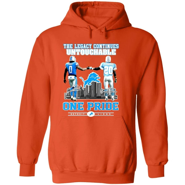 The Legacy Continues Untouchable Jahmyr Gibbs Barry Sanders One Pride Detroit Lions Skyline City Hoodie - Image 6