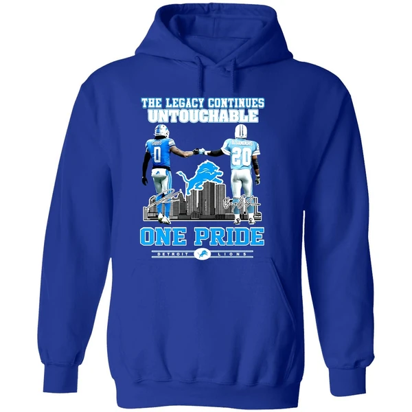 The Legacy Continues Untouchable Jahmyr Gibbs Barry Sanders One Pride Detroit Lions Skyline City Hoodie - Image 7