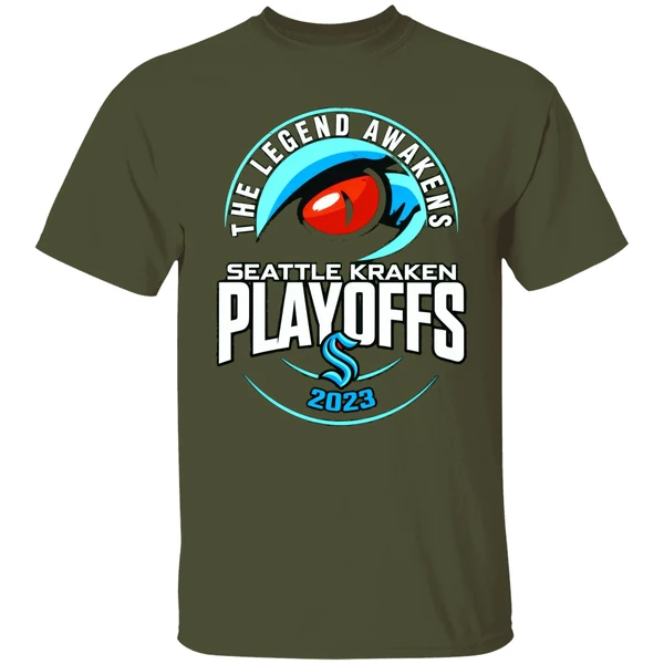 The Legend Awakens Seattle Kraken Playoffs 2023 Shirt - Image 3