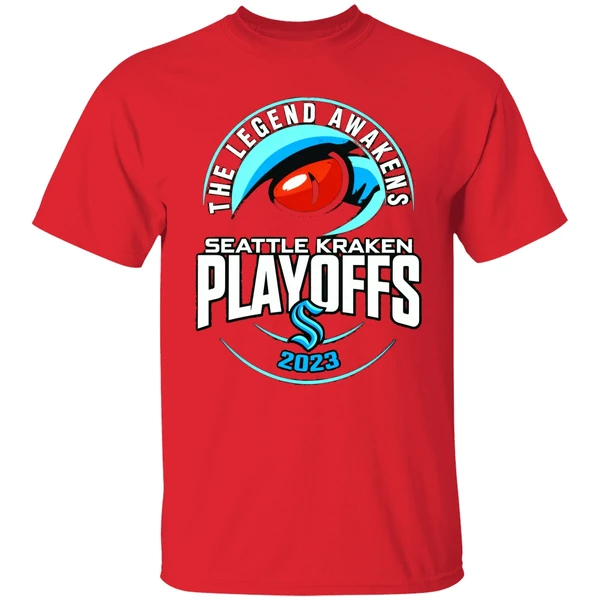 The Legend Awakens Seattle Kraken Playoffs 2023 Shirt - Image 6