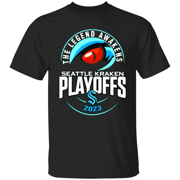 The Legend Awakens Seattle Kraken Playoffs 2023 Shirt - Image 9