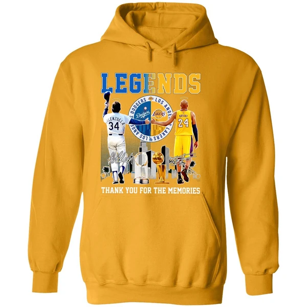 The Legends Kobe Bryant Los Angeles Lakers And Fernando Valenzuela Los Angeles Dodgers Hoodie