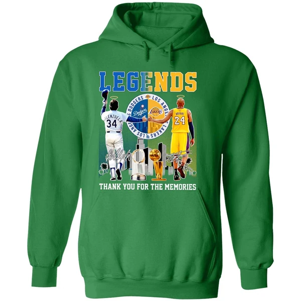The Legends Kobe Bryant Los Angeles Lakers And Fernando Valenzuela Los Angeles Dodgers Hoodie - Image 2