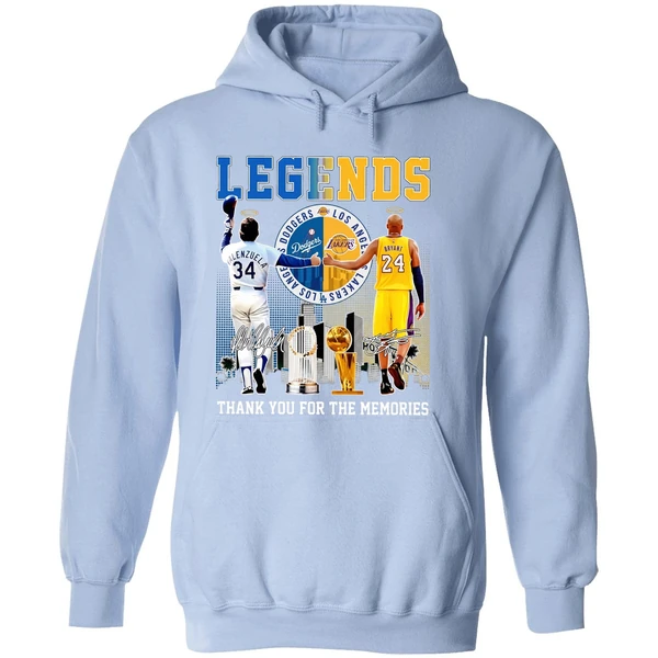 The Legends Kobe Bryant Los Angeles Lakers And Fernando Valenzuela Los Angeles Dodgers Hoodie - Image 4
