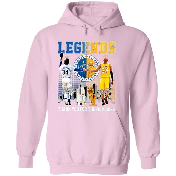 The Legends Kobe Bryant Los Angeles Lakers And Fernando Valenzuela Los Angeles Dodgers Hoodie - Image 5