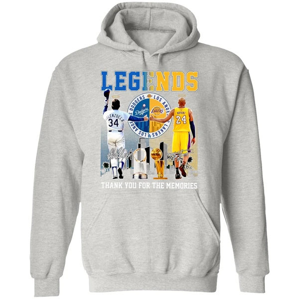 The Legends Kobe Bryant Los Angeles Lakers And Fernando Valenzuela Los Angeles Dodgers Hoodie - Image 9