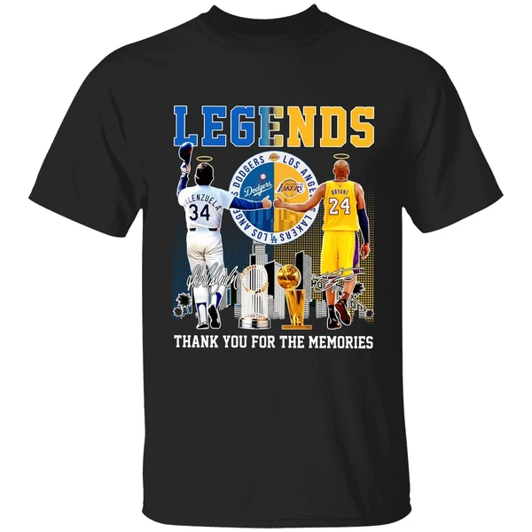 The Legends Kobe Bryant Los Angeles Lakers And Fernando Valenzuela Los Angeles Dodgers Shirt