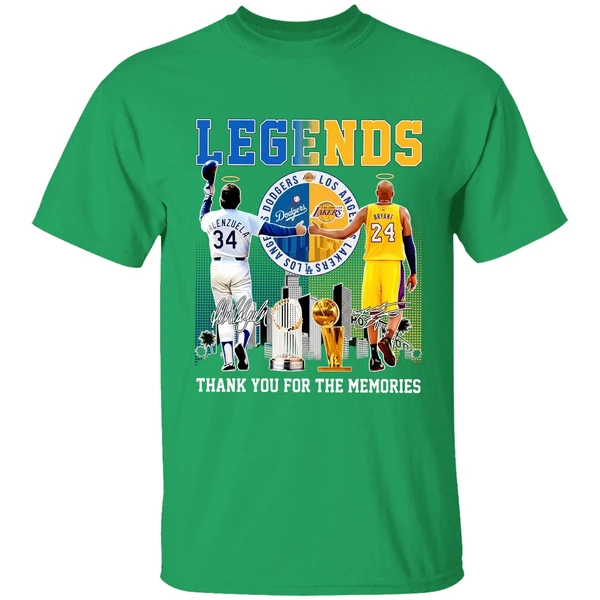 The Legends Kobe Bryant Los Angeles Lakers And Fernando Valenzuela Los Angeles Dodgers Shirt - Image 2