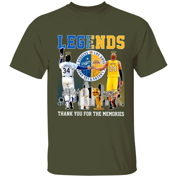 The Legends Kobe Bryant Los Angeles Lakers And Fernando Valenzuela Los Angeles Dodgers Shirt - Image 4