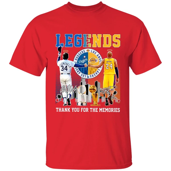 The Legends Kobe Bryant Los Angeles Lakers And Fernando Valenzuela Los Angeles Dodgers Shirt - Image 7