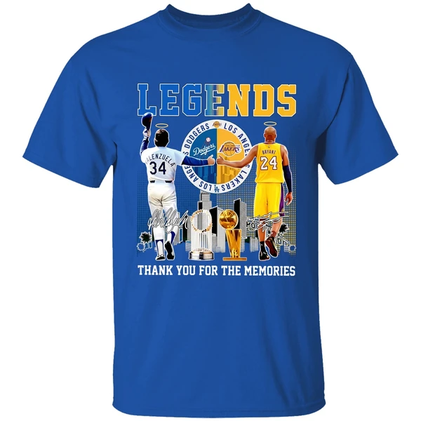 The Legends Kobe Bryant Los Angeles Lakers And Fernando Valenzuela Los Angeles Dodgers Shirt - Image 8