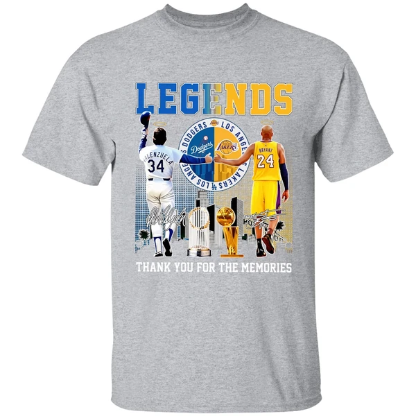 The Legends Kobe Bryant Los Angeles Lakers And Fernando Valenzuela Los Angeles Dodgers Shirt - Image 9