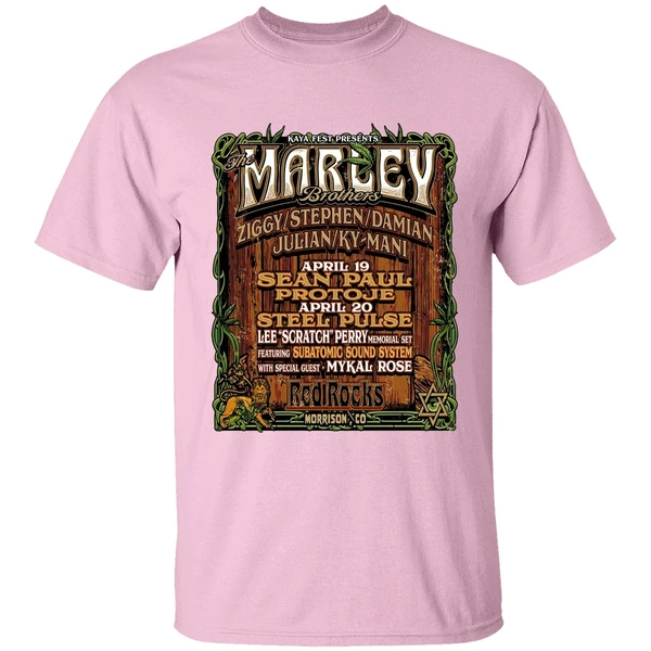 the marley brothers announce red rocks concerts shirt lightpink