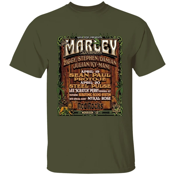 the marley brothers announce red rocks concerts shirt militarygreen