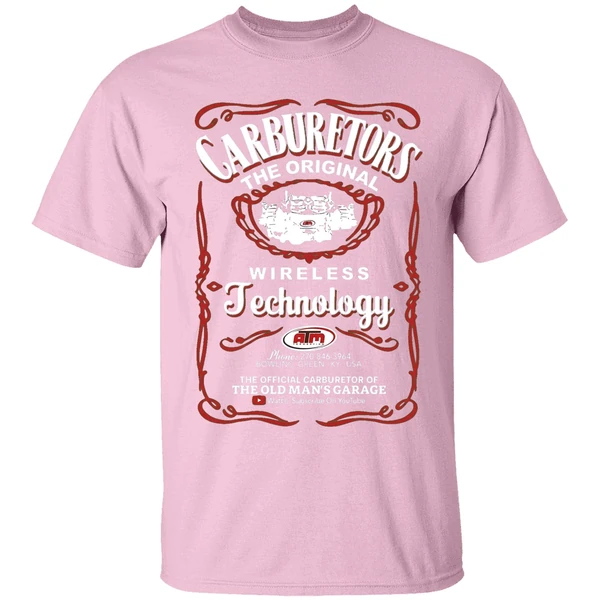 the old mans garage carburetors the wireless technology shirt lightpink